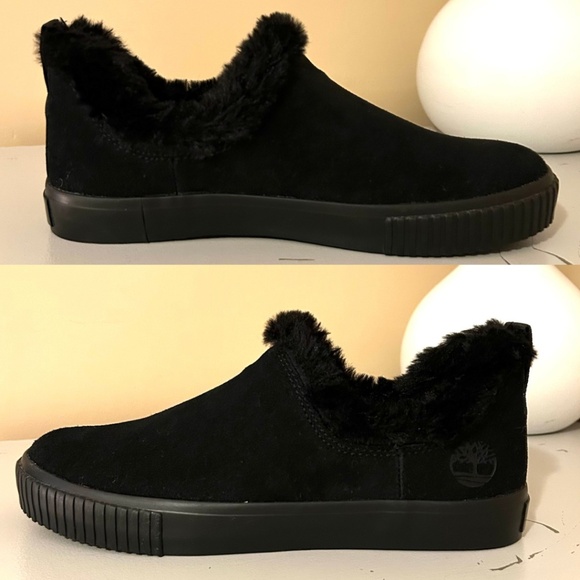 NEW! Timberland Skyla Bay Warm Lined Slip On Sneakers Black Suede Size 7 - Picture 12 of 14